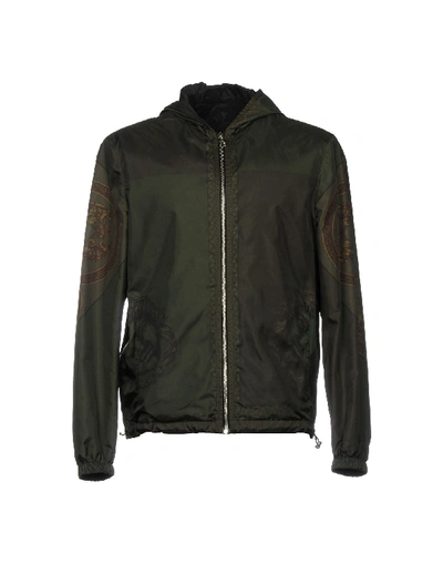 Shop Versace Jacket In Dark Green