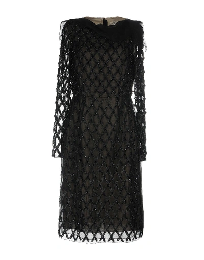 Shop Erdem Knee-length Dress In Black