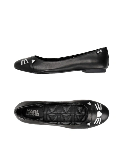 Shop Karl Lagerfeld Klara Choupette Toe Pump Woman Ballet Flats Black Size 10 Soft Leather