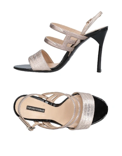 Shop Emporio Armani Sandals In Dove Grey