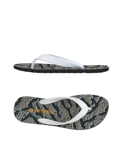 Shop Diesel Toe Strap Sandals In White