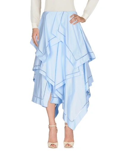 Shop Jw Anderson 3/4 Length Skirts In Sky Blue