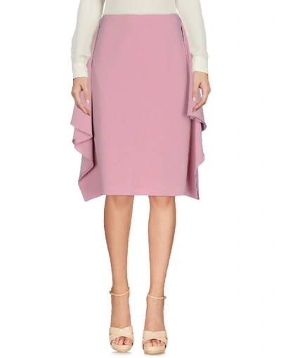 Shop Carven Knee Length Skirt In Pale Pink