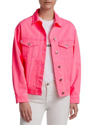 neon pink jean jacket