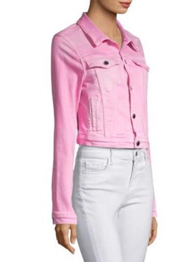 Shop Cotton Citizen Crop Denim Jacket In Light Pink