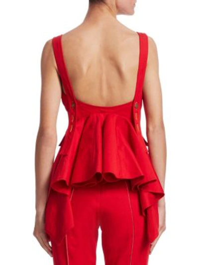 Shop Rosie Assoulin Junk In The Trunk Bustle Top In Red