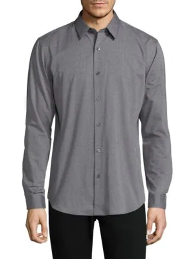Shop Theory Casual Button-down Shirt In Black