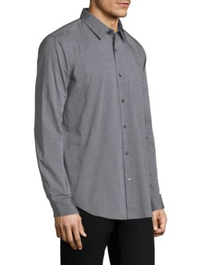 Shop Theory Casual Button-down Shirt In Black