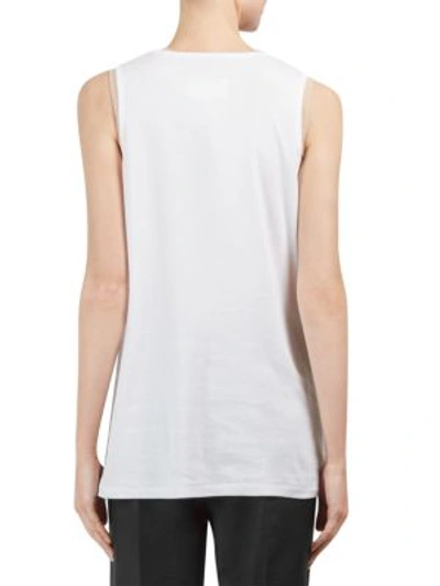 Shop Maison Margiela Ribbed Sleeveless Bra Detail Top In White