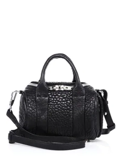 Shop Alexander Wang Mini Rockie Pebbled Leather Bag In Black