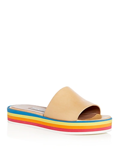 Shop Tabitha Simmons Women's Sophia Platform Slide Sandals In Light Beige/rainbow