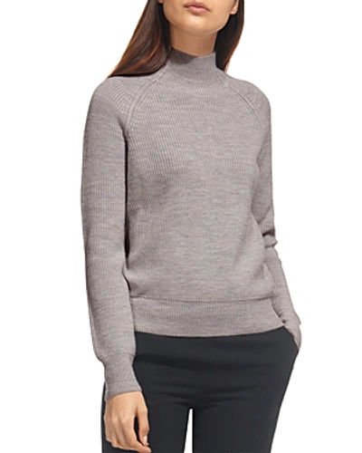 Shop Whistles Mock Neck Wool Sweater In Gray Marl