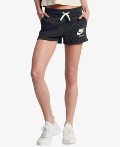 Shop Nike Sportswear Gym Vintage Shorts In Black/sail