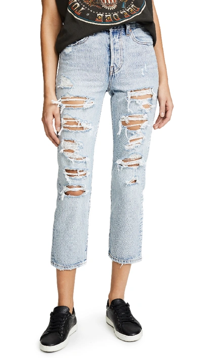 Shop Levi's Wedgie Straight Jeans In Mass Destruction