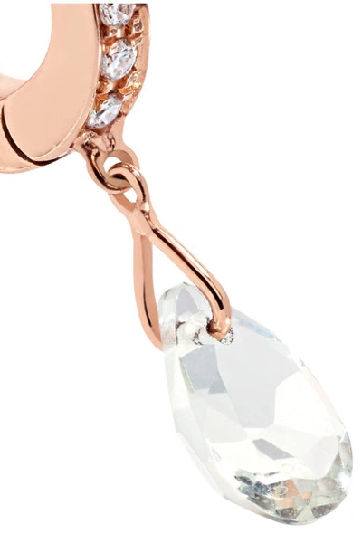 Shop Diane Kordas Cosmos 18-karat Rose Gold, Prasiolite And Diamond Earring
