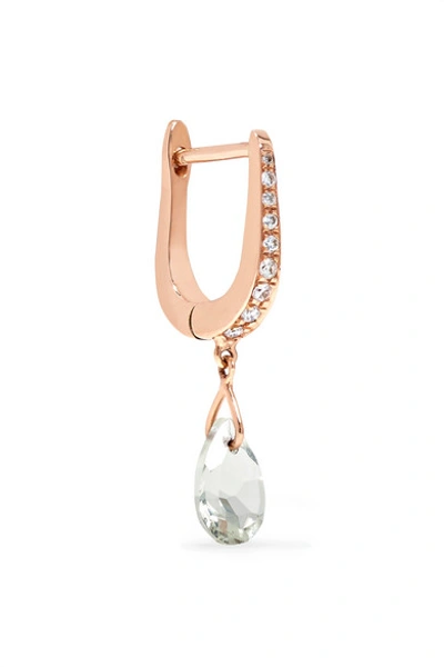 Shop Diane Kordas Cosmos 18-karat Rose Gold, Prasiolite And Diamond Earring