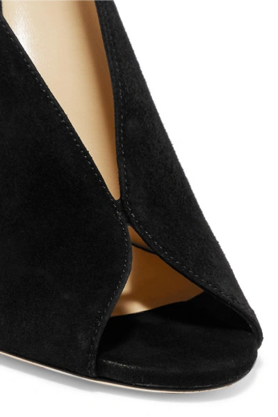 Shop Jimmy Choo Shar 100 Suede Slingback Pumps In Black