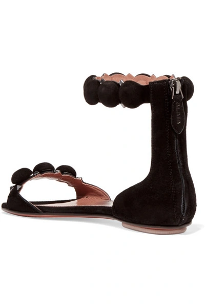 Shop Alaïa Bombe Studded Suede Sandals