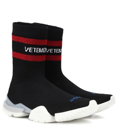 Shop Vetements X Reebok Stretch-knit Sneakers In Black
