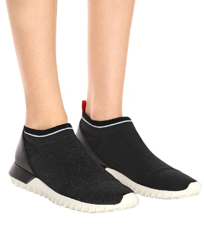 Shop Moncler Giroflee Sock Sneakers In Black