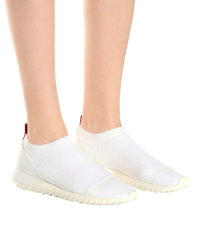 Shop Moncler Giroflee Sock Sneakers In White