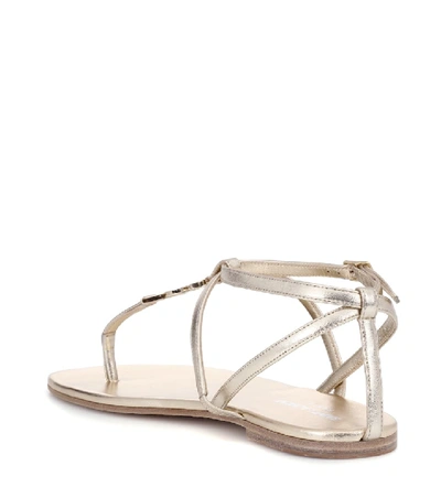 Shop Saint Laurent Nu Pieds 05 Leather Sandals In Gold