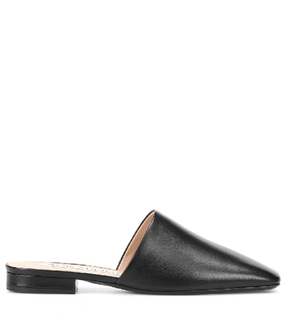Shop Acne Studios Tessey Leather Slippers In Black