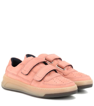 Shop Acne Studios Steffey Nubuck Leather Sneakers In Pink