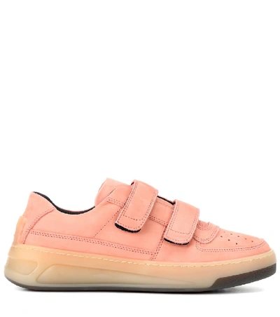 Shop Acne Studios Steffey Nubuck Leather Sneakers In Pink