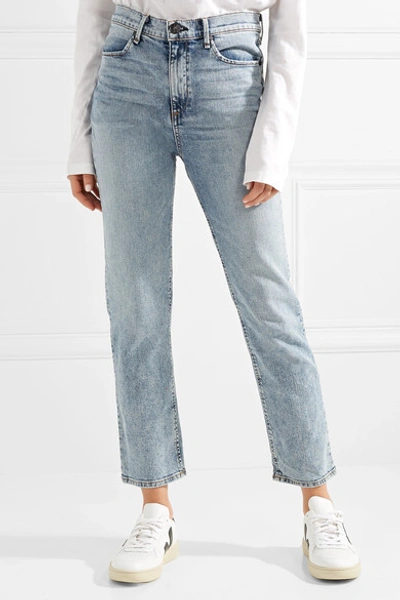 Shop Rag & Bone Cigarette High-rise Slim-leg Jeans In Light Denim
