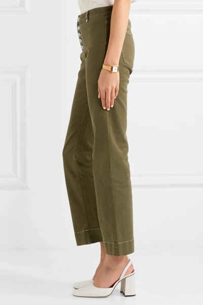Shop Alexa Chung Mid-rise Flared Jeans In Army Green