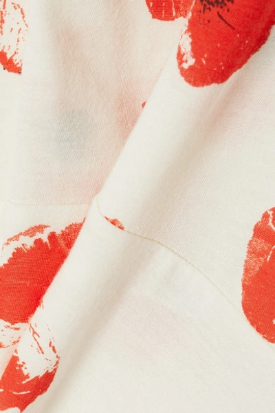 Shop Proenza Schouler Draped Floral-print Cotton-jersey T-shirt In White