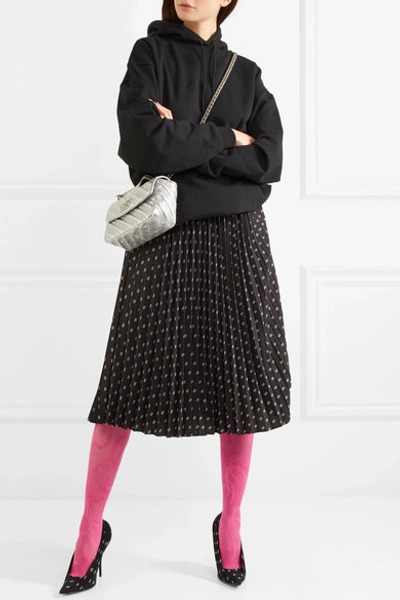 Shop Balenciaga Jacquard-knit Tights In Fuchsia