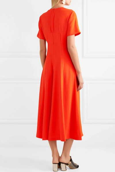 Shop Proenza Schouler Crepe Midi Dress In Bright Orange