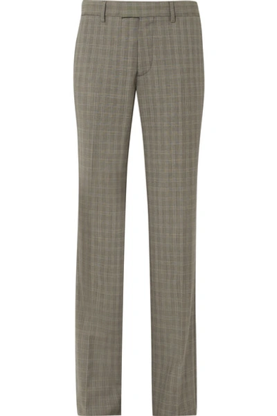 Shop Balenciaga Le Monsieur Checked Wool And Mohair-blend Straight-leg Pants In Gray