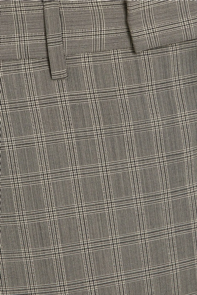 Shop Balenciaga Le Monsieur Checked Wool And Mohair-blend Straight-leg Pants In Gray