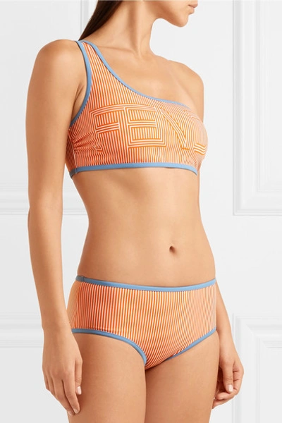 Shop Fendi One-shoulder Printed Bikini