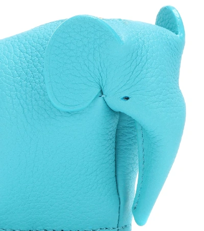 Shop Loewe Elephant Leather Pouch In Blue