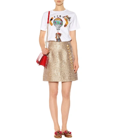 Shop Etro Printed Cotton T-shirt In White