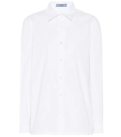 Shop Prada Cotton-blend Shirt In White