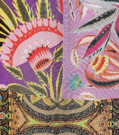 Shop Etro Printed Silk Top In Multicoloured