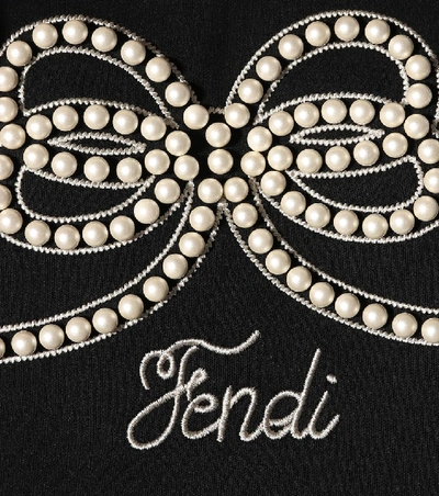 Shop Fendi Embellished Cotton T-shirt