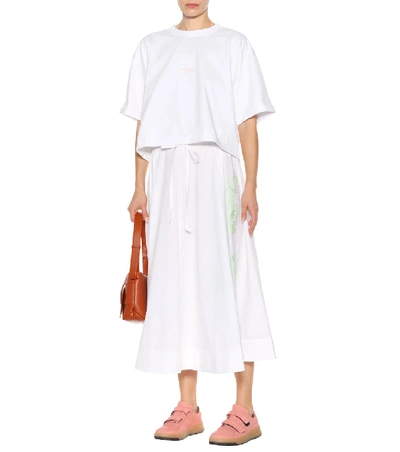 Shop Acne Studios Hellah Pop Embroidered Cotton Skirt In White