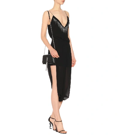 Shop Saint Laurent Sleeveless Silk Dress In Black