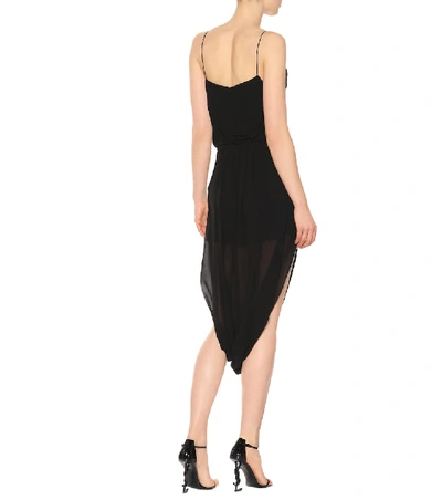 Shop Saint Laurent Sleeveless Silk Dress In Black