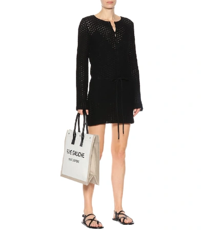 Shop Saint Laurent Knitted Cotton Dress In Black