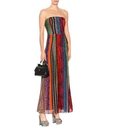 Shop Missoni Strapless Striped Maxi Dress