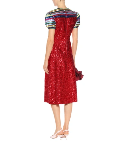 Shop Mary Katrantzou Sequinned Dress In Red