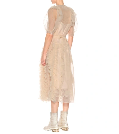 Shop Simone Rocha Tulle Dress In Beige