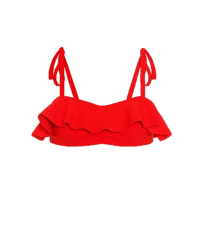 Shop Karla Colletto Zaha Bikini Top In Red